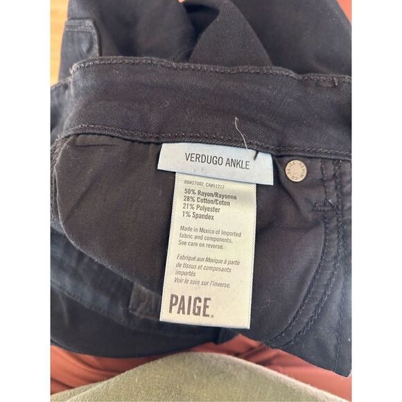 Paige Verdugo Ankle Distressed Raw Hem Jean In Black Size 27 - Picture 7 of 9